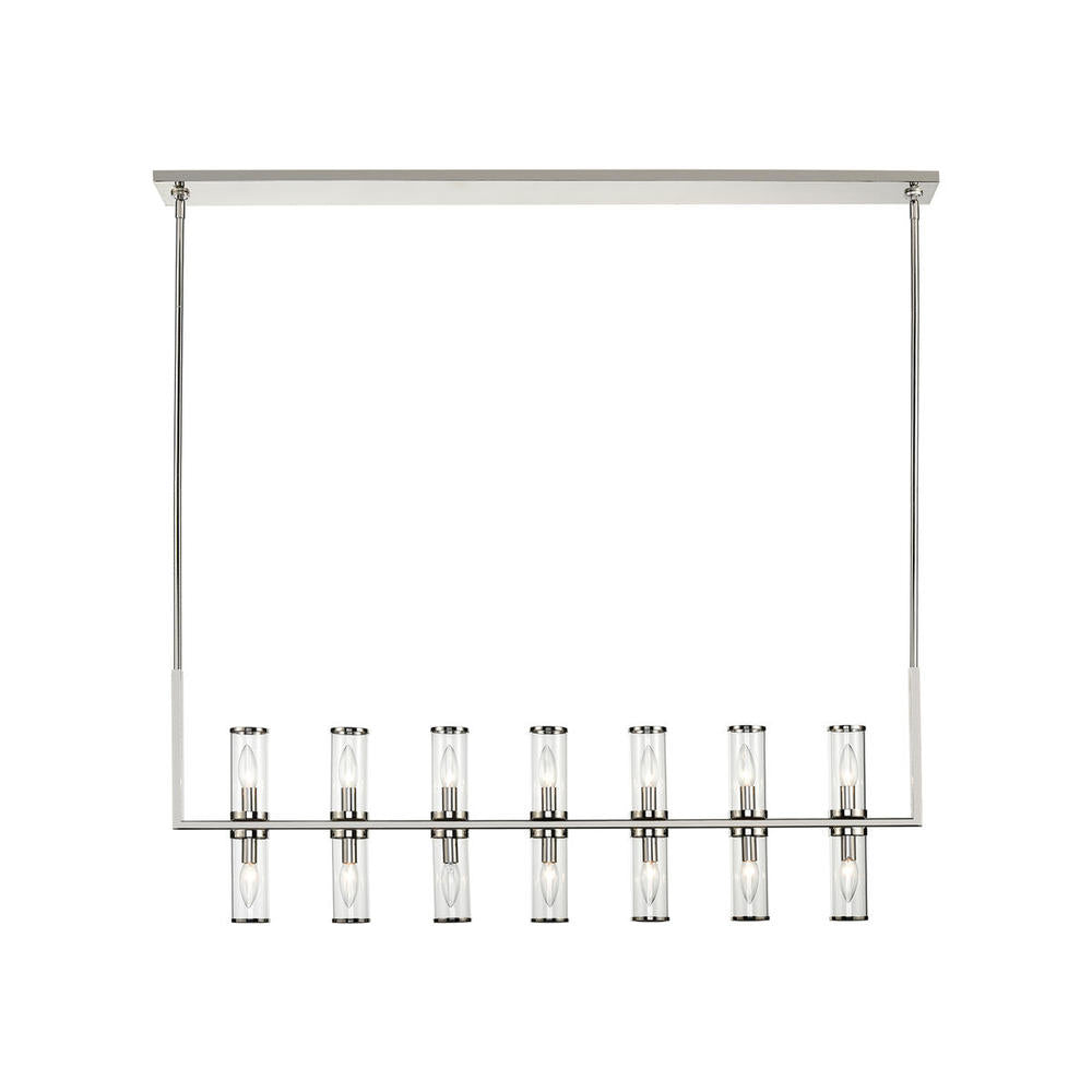 ALORA Lighting LP309077PNCG Linear Pendant, UL Damp Rated, Clear Glass/Polished Nickel