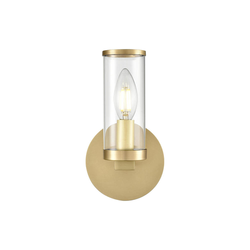 ALORA Lighting WV309001NBCG 1 Light Wall/Vanity Light Fixture, UL Damp Rated, Natural Brass