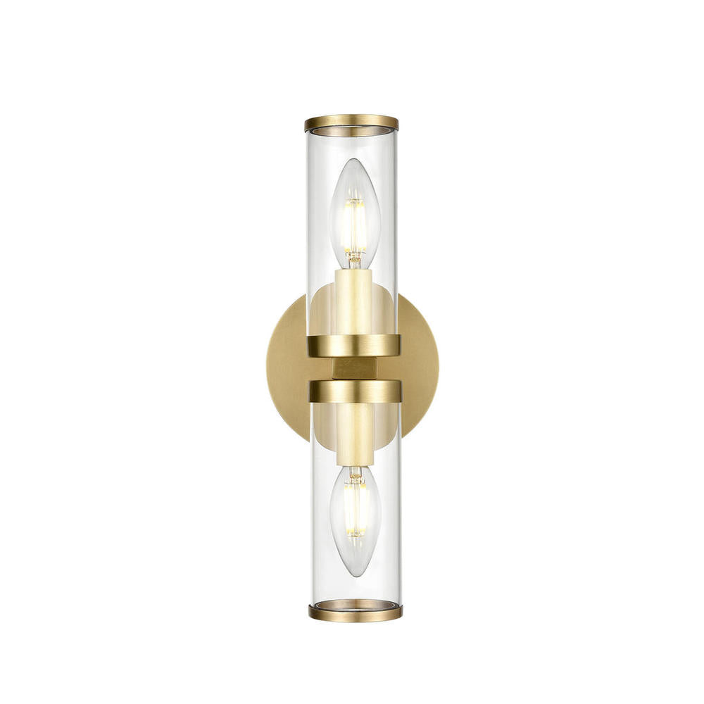 ALORA Lighting WV309002NBCG Wall/Vanity Light Fixture, UL Damp Rated, Natural Brass