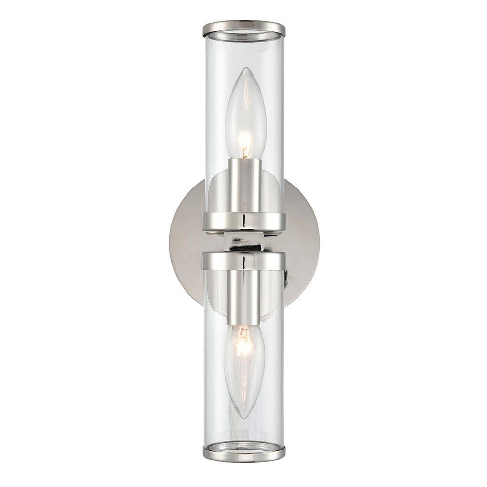 ALORA Lighting WV309002PNCG Wall/Vanity Light Fixture, UL Damp Rated, Polished Nickel
