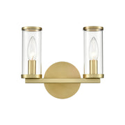 ALORA Lighting WV309022NBCG Wall/Vanity Light Fixture, UL Damp Rated, Clear Glass/Natural Brass