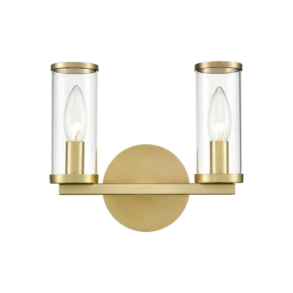 ALORA Lighting WV309022NBCG Wall/Vanity Light Fixture, UL Damp Rated, Clear Glass/Natural Brass