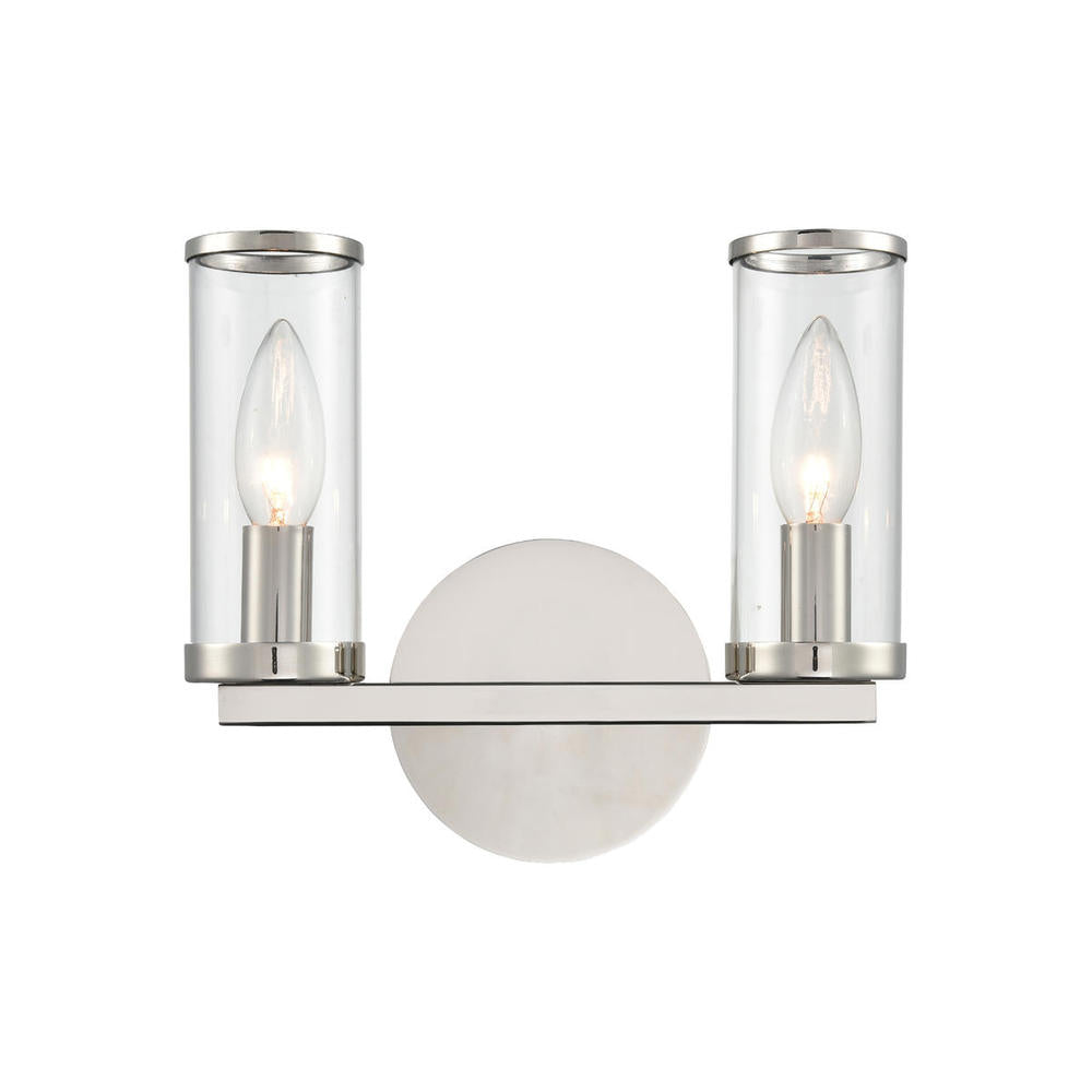 ALORA Lighting WV309022PNCG 2 Lights Wall/Vanity Fixture, UL Damp Rated, Polished Nickel