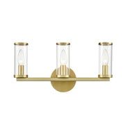ALORA Lighting WV309033NBCG Wall/Vanity Light Fixture, UL Damp Rated, Clear Glass/Natural Brass