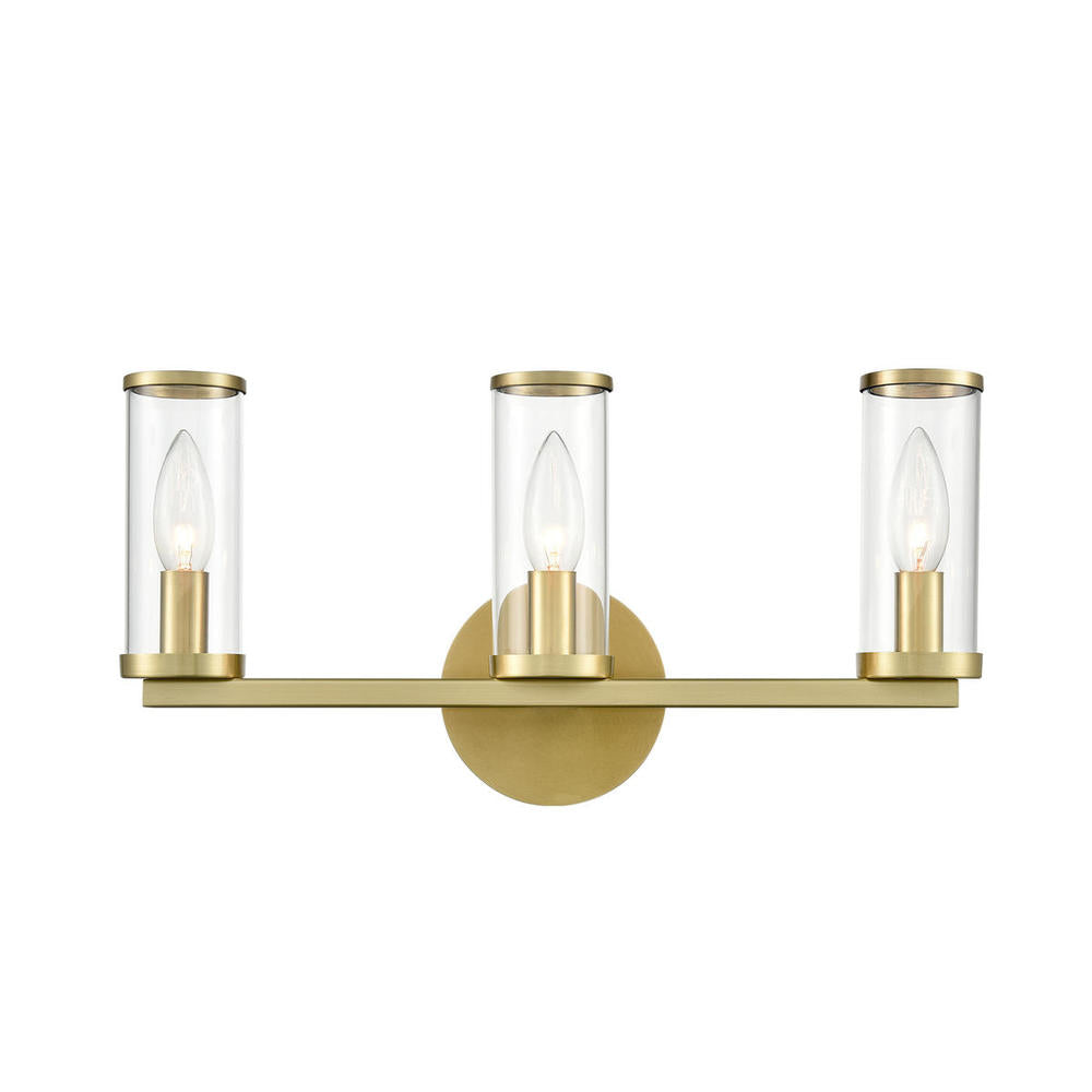 ALORA Lighting WV309033NBCG Wall/Vanity Light Fixture, UL Damp Rated, Clear Glass/Natural Brass