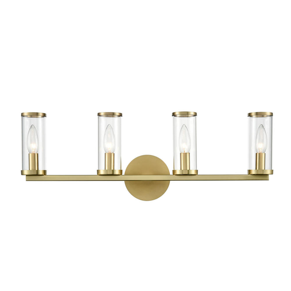 ALORA Lighting WV309044NBCG Wall/Vanity Lights, Clear Glass/Natural Brass