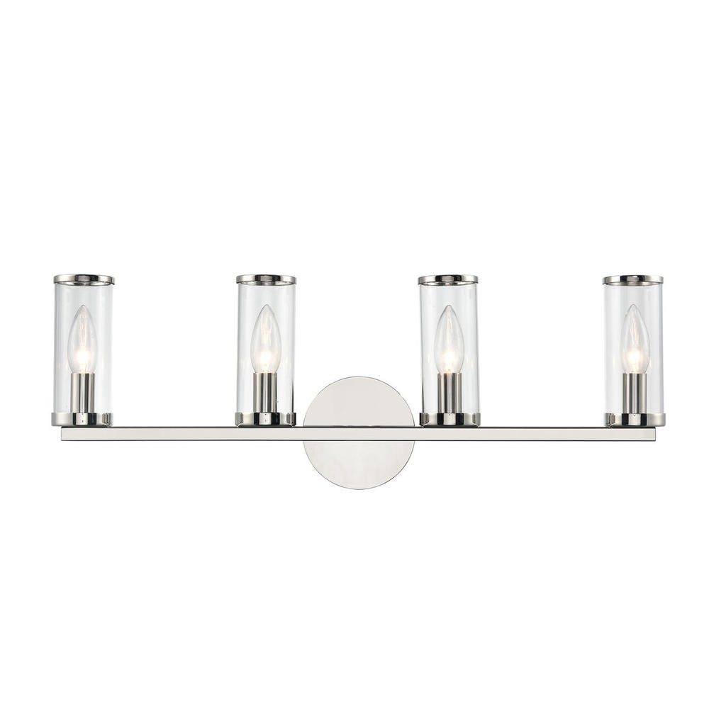 ALORA Lighting WV309044PNCG Revolve Vanity Light Fixture, UL Damp Rated, Polished Nickel
