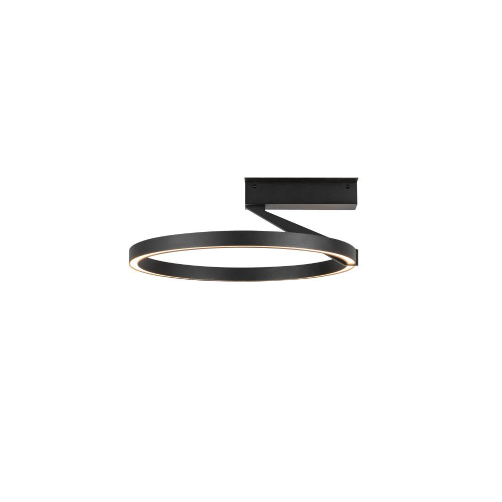 Kuzco Roda SF27716-BK-3WCCT-UNV Semi-Flush Mount, UL Damp Rated, Black