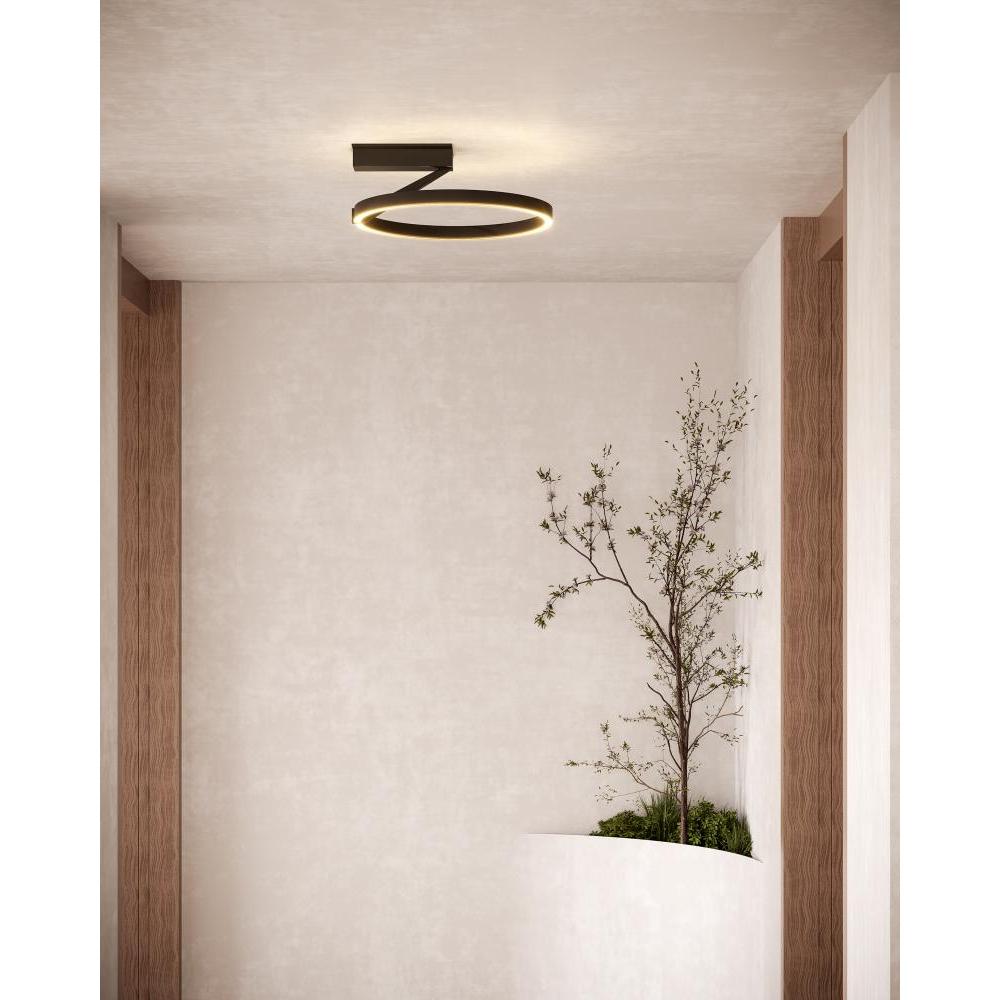 Kuzco Roda SF27716-BK-3WCCT-UNV Semi-Flush Mount, UL Damp Rated, Black