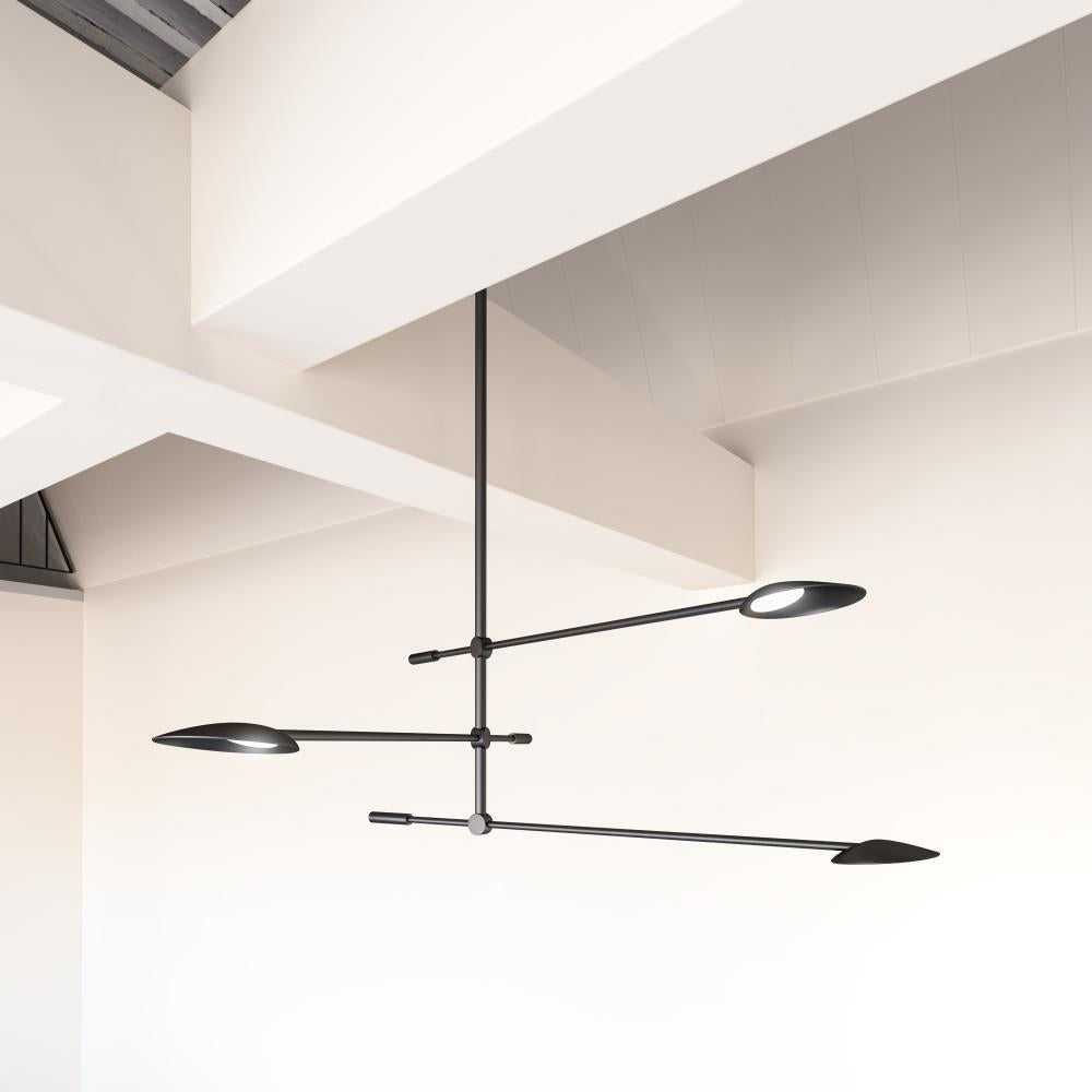 Kuzco Rotaire CH90132-BK LED Chandelier, 21W, Black