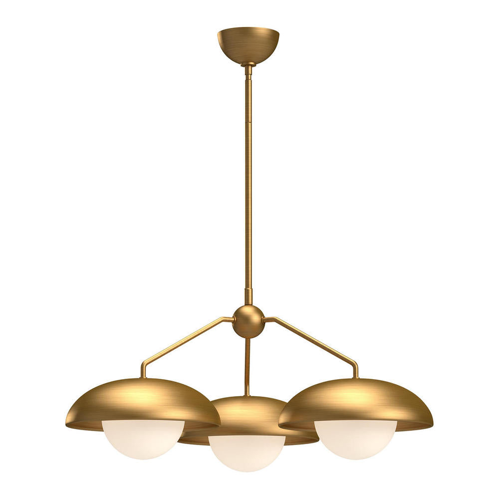 Alora Mood Lighting CH522328AGOP Chandeliers, Aged Gold/Opal Matte Glass