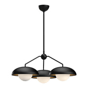 Alora Mood Lighting CH522328MBOP Chandelier, 3 Lights, Matte Black/Opal Matte Glass