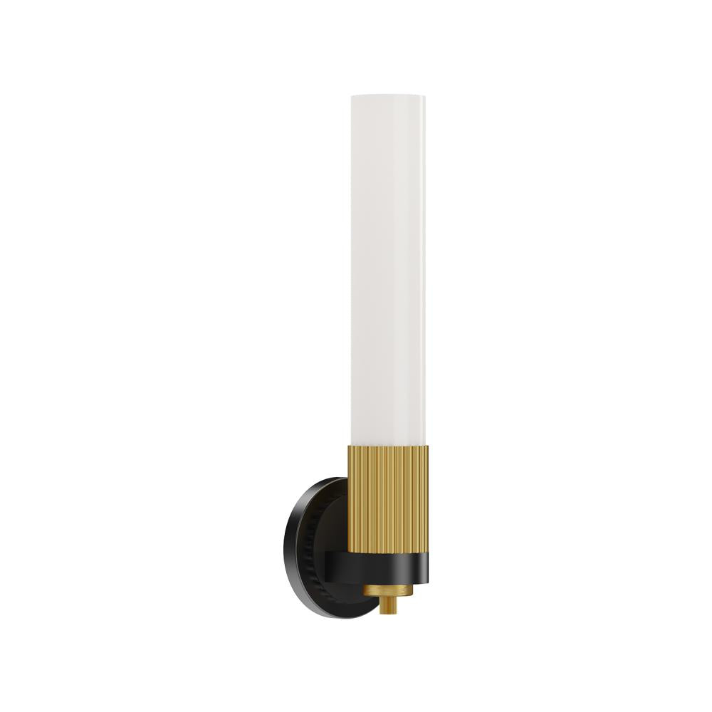 ALORA MOOD Lighting Rue 5-in WV416101MBBG Wall/Vanity Light Fixture, UL Damp Rated, Matte Black/Brushed Gold