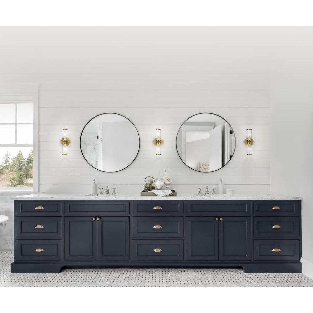 ALORA Lighting WV309002NBCG Wall/Vanity Light Fixture, UL Damp Rated, Natural Brass