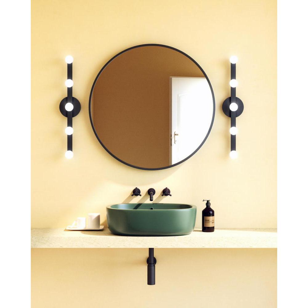 Kuzco Rezz WS63424-BK Wall Sconce, UL Damp Rated, Black