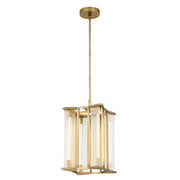 ALORA Lighting PD339415VBCR-UNV Sabre 11-in Ribbed Glass Vintage Brass LED Pendant, Ribbed Glass/Vintage Brass