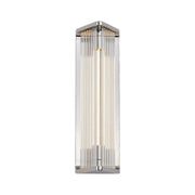 ALORA Lighting Sabre WV339112PNCR Wall/Vanity Light Fixture, UL Damp Rated, Polished Nickel/Ribbed Glass
