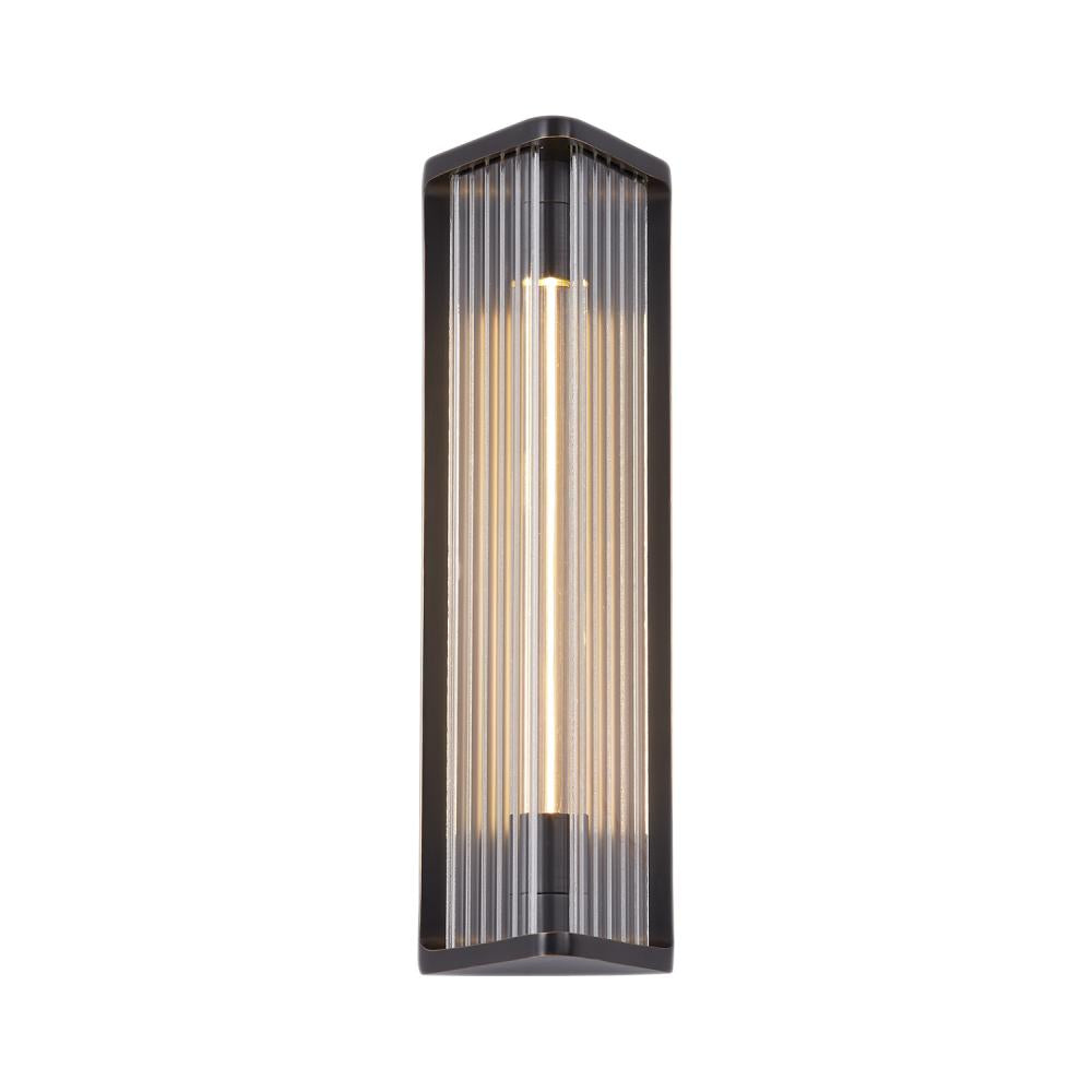 ALORA Lighting WV339112 Wall/Vanity Light Fixture, LED, Ribbed Glass, Urban Bronze