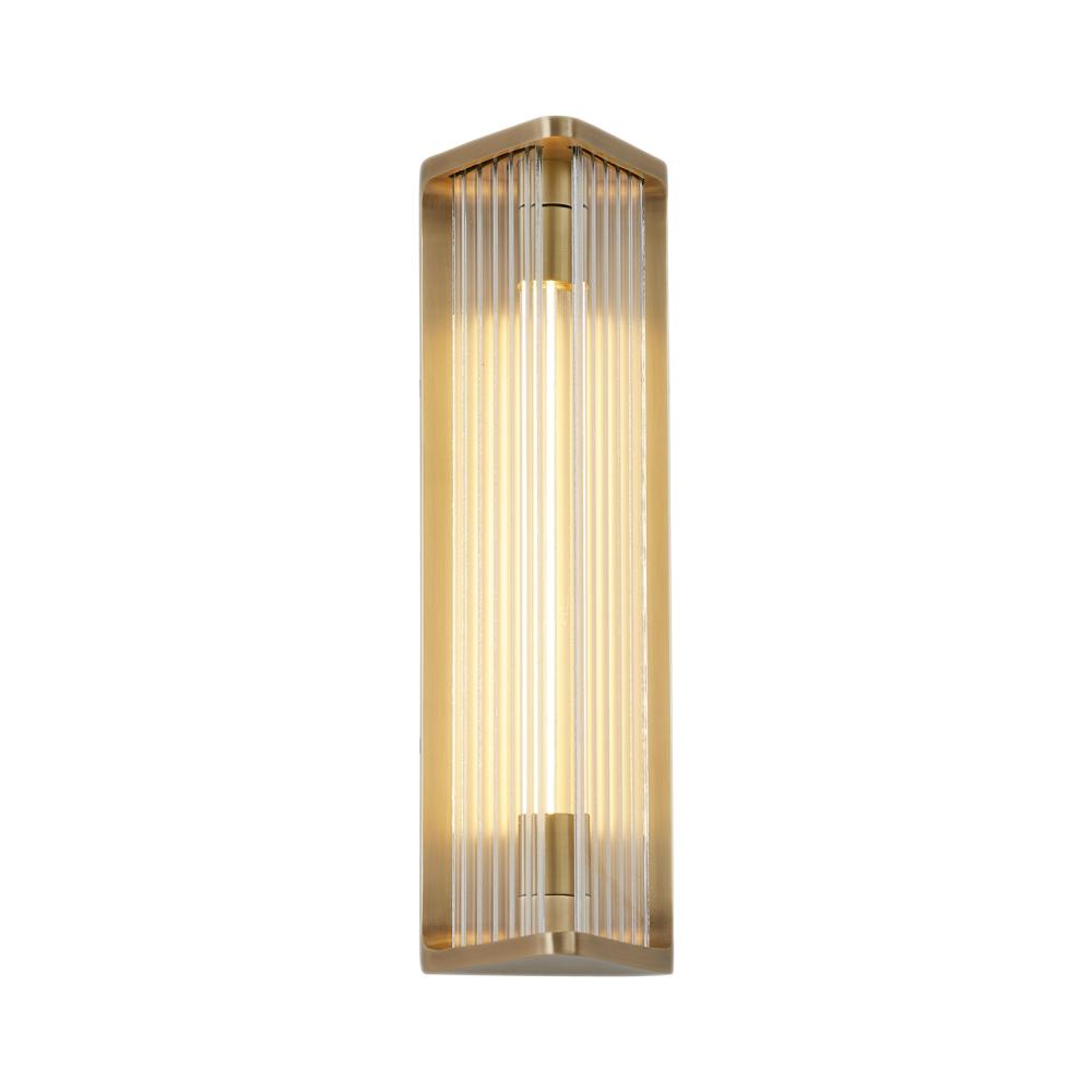 ALORA Lighting Sabre WV339112VBCR Wall/Vanity Lights, Ribbed Glass/Vintage Brass