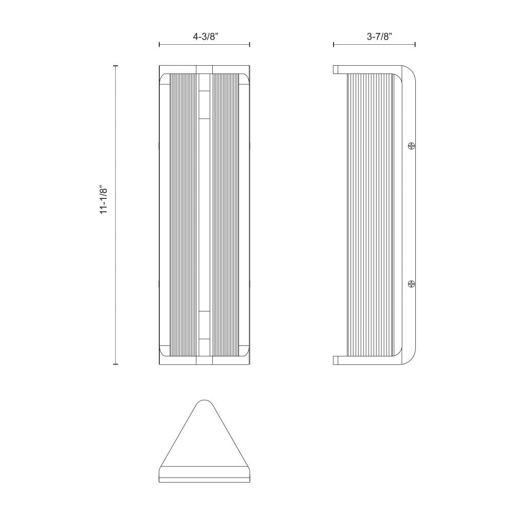 ALORA Lighting Sabre WV339112PNCR Wall/Vanity Light Fixture, UL Damp Rated, Polished Nickel/Ribbed Glass