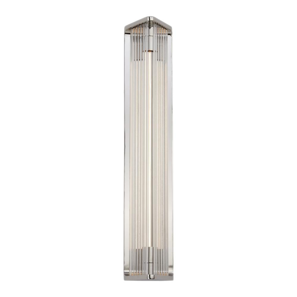 ALORA Lighting WV339123PNCR Vanity Light Fixture, UL Damp Rated, Polished Nickel/Ribbed Glass
