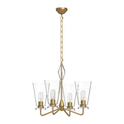 ALORA MOOD Lighting CH570423BGCL Chandeliers, 4 Lights, Brushed Gold/Clear Glass