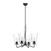 ALORA MOOD Lighting CH570423MBCL Chandeliers, Clear Glass/Matte Black