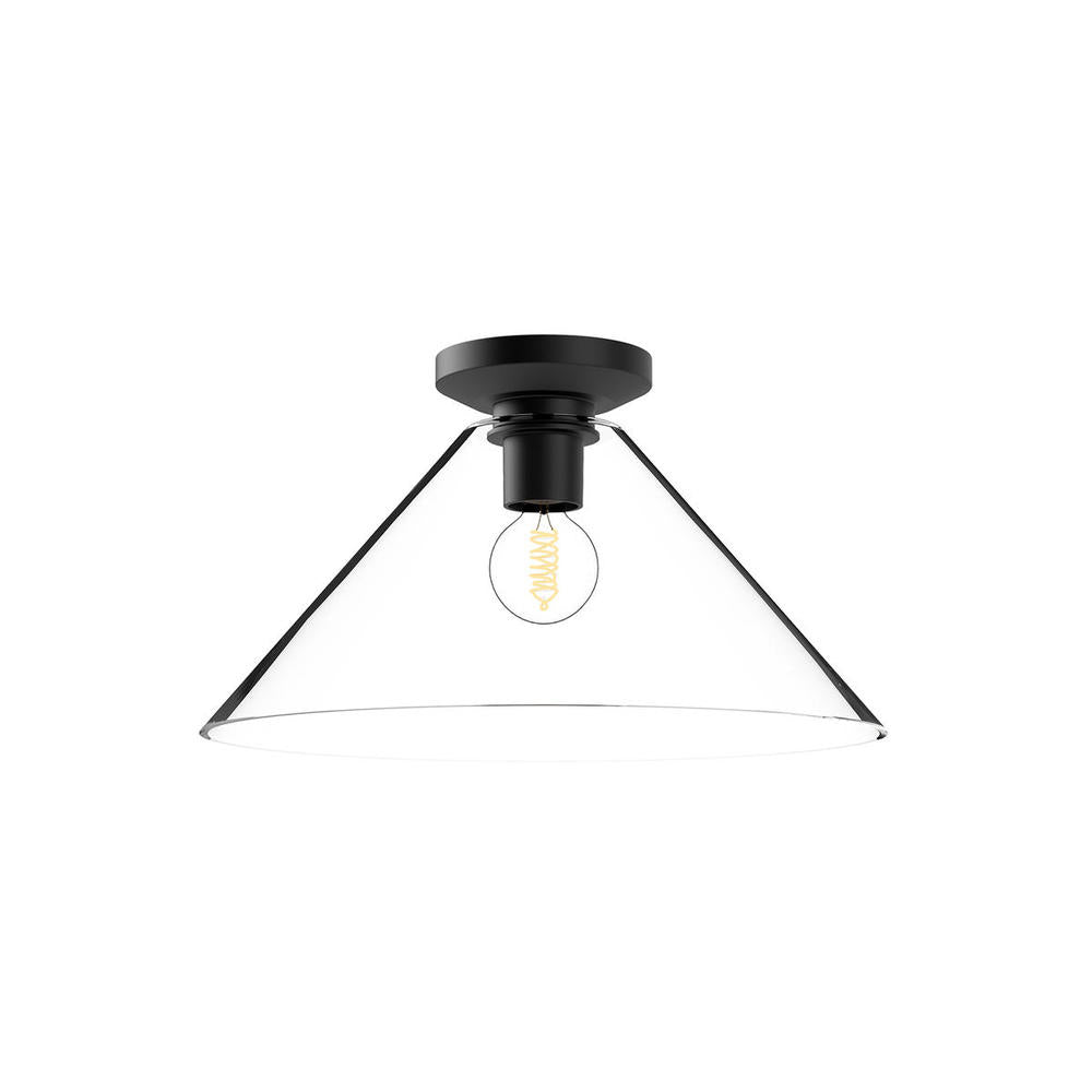 ALORA MOOD Lighting FM570314MBCL Flush Mount Light Fixture, Clear Glass/Matte Black