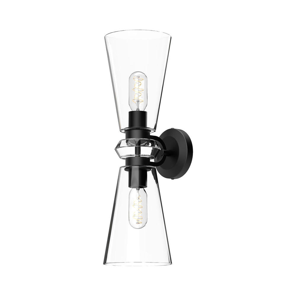 ALORA MOOD Lighting WV570221MBCL Wall/Vanity Light Fixture, UL Damp Rated, Matte Black