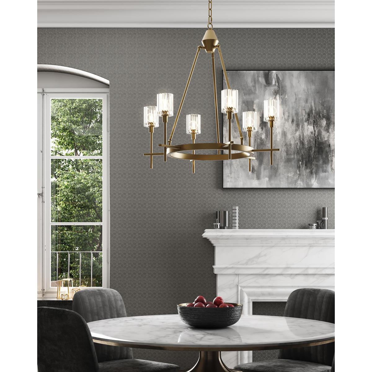 Alora Lighting SALITA CH314306VBRC Chandelier Traditional - Ribbed Crystal Vintage Brass