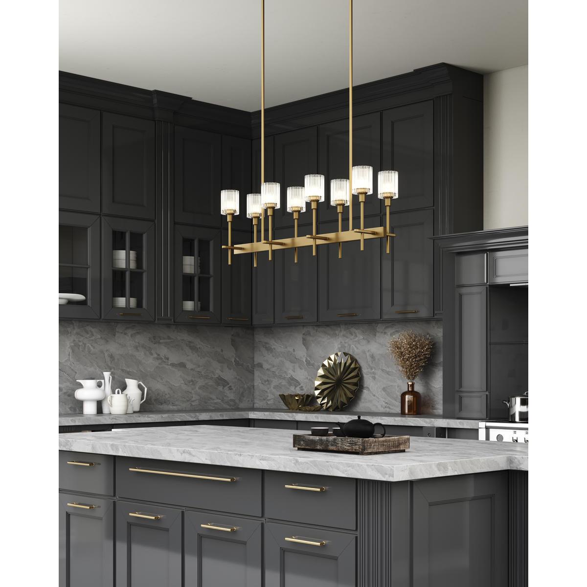 Alora Lighting SALITA LP314308VBRC Island Traditional - Ribbed Crystal Vintage Brass