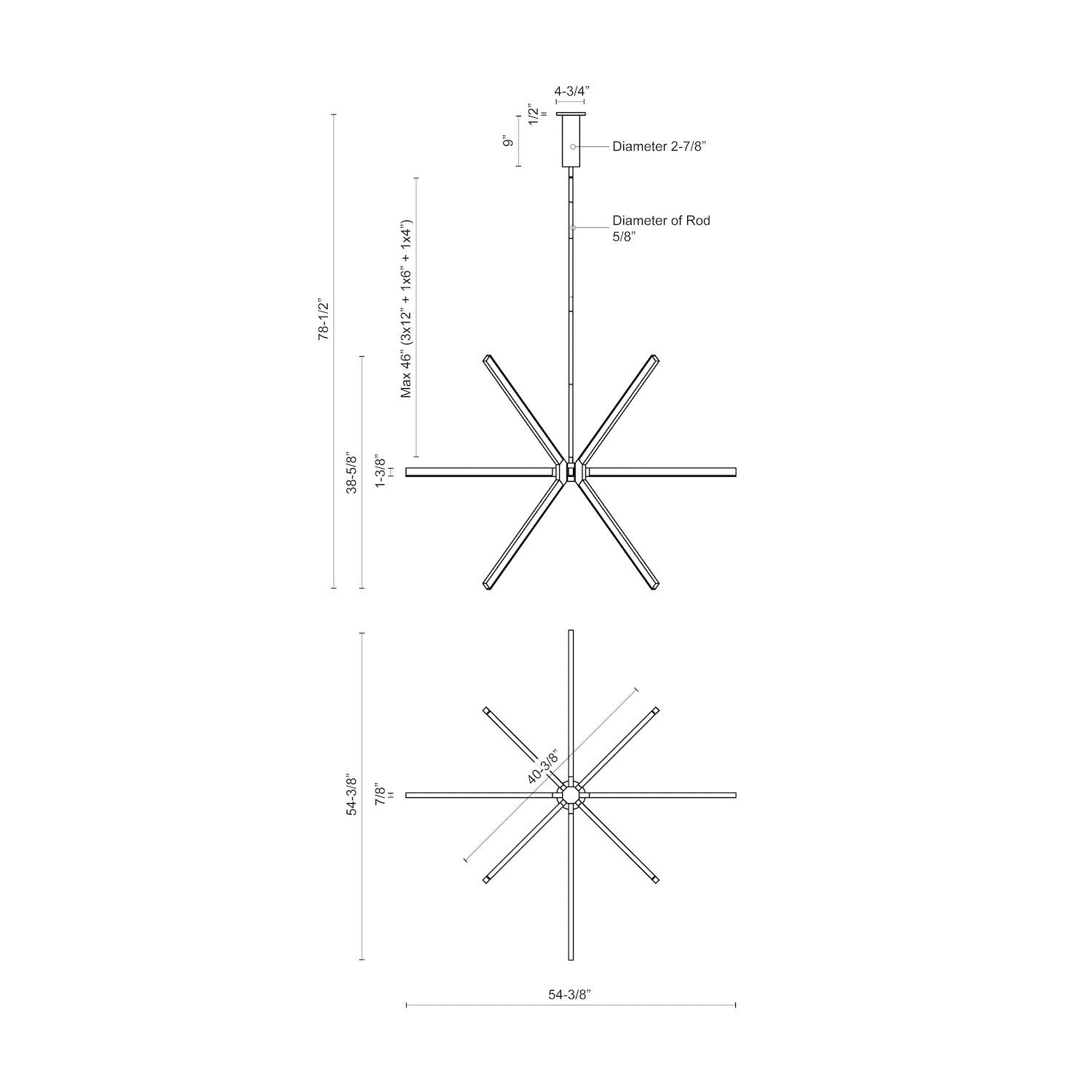 Kuzco Lighting CH14356-WH-UNV Chandeliers, 67W Watt, White LED Light Fixture