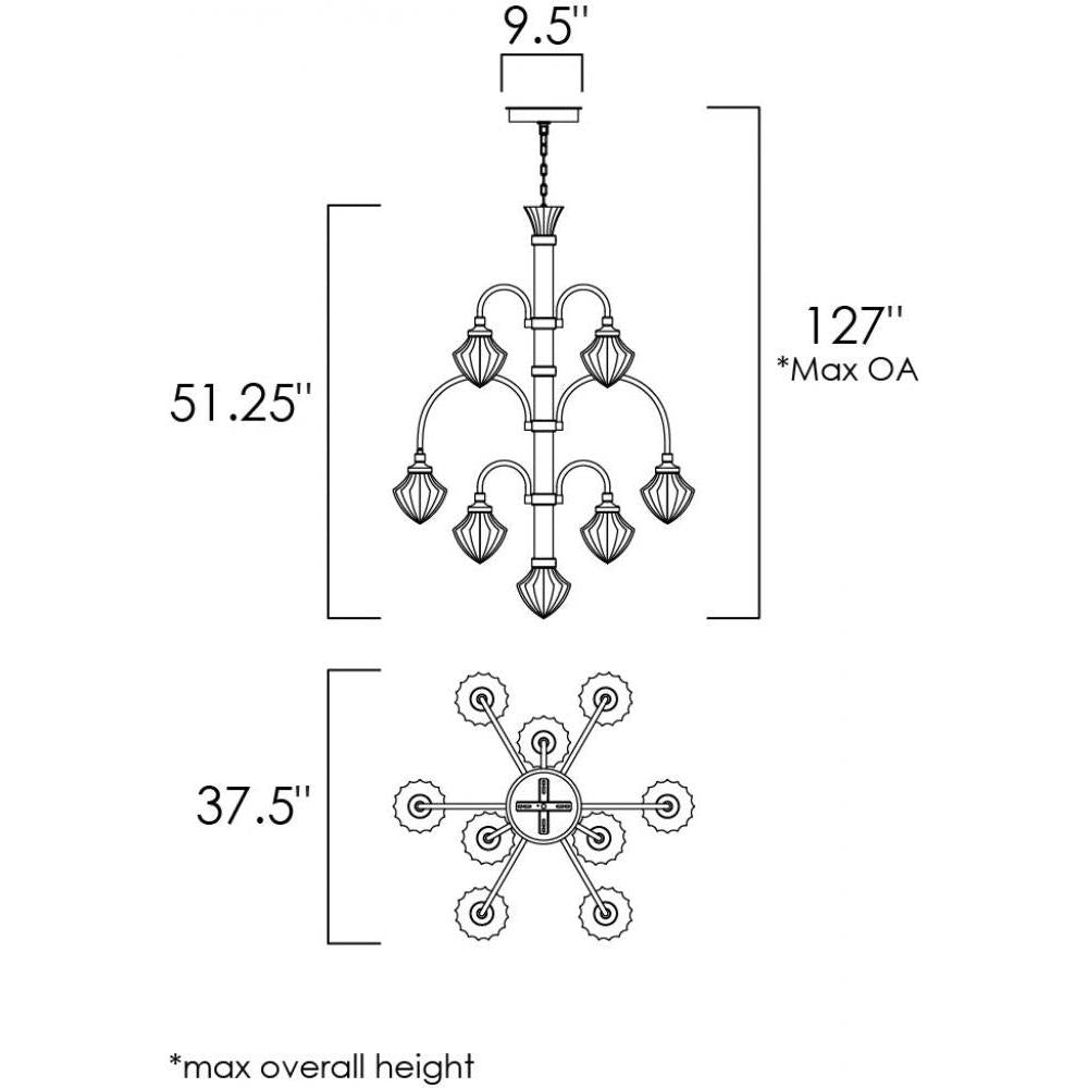Studio M WILSHIRE SM23438TGAG Chandelier Traditional - Argent
