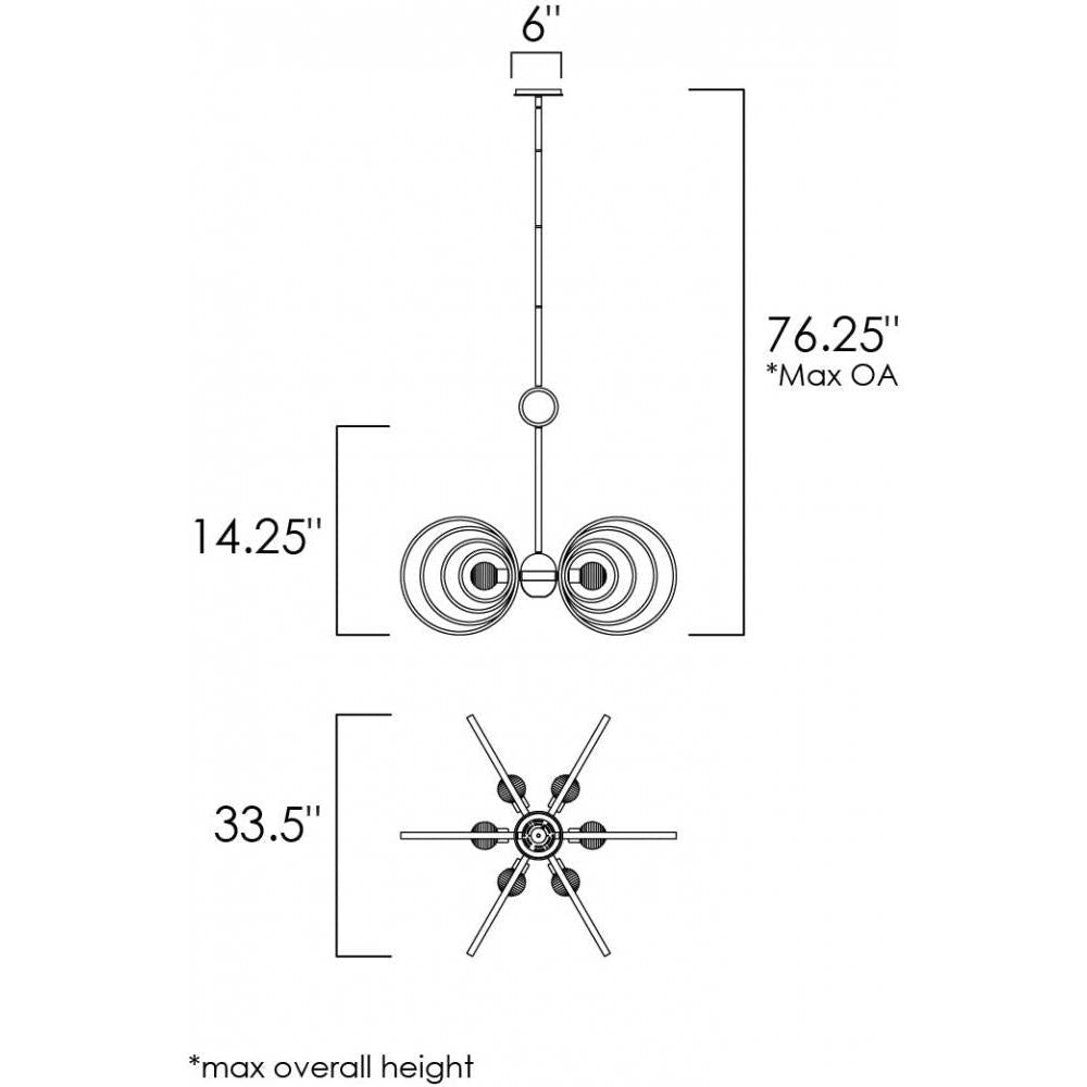 Studio M FREQUENCY SM23636CRSL Pendant Traditional - Silver Leaf