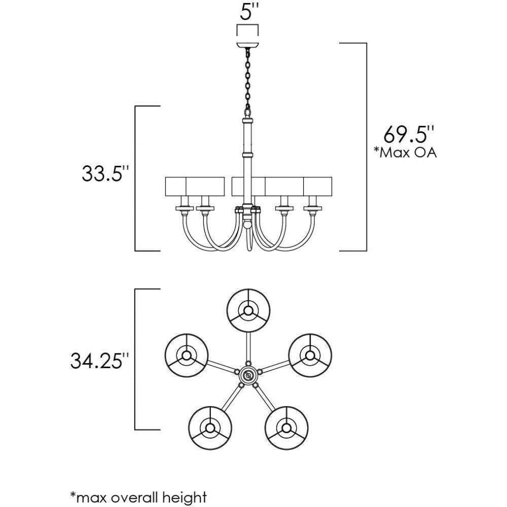 Studio M MANHATTAN SM23755BTPS Chandelier Traditional - Plated Silver