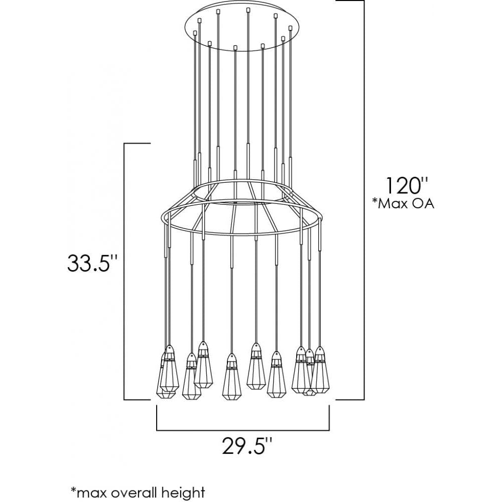 Studio M 10 CARAT SM23785BCSNSBR Chandelier Traditional - Satin Nickel Satin Brass