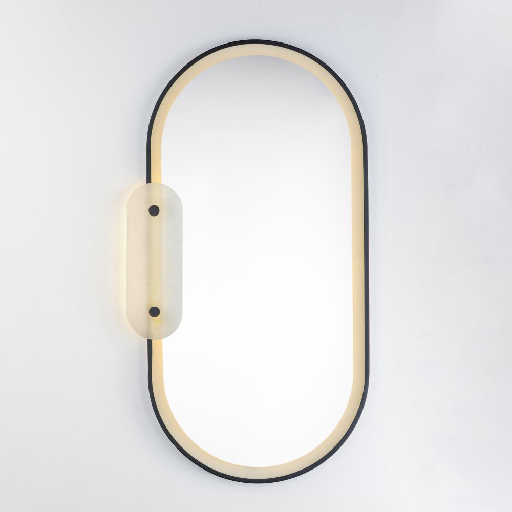 Studio M STONEWALL SM24800WABK Oval Lighted Mirror Traditional - Black