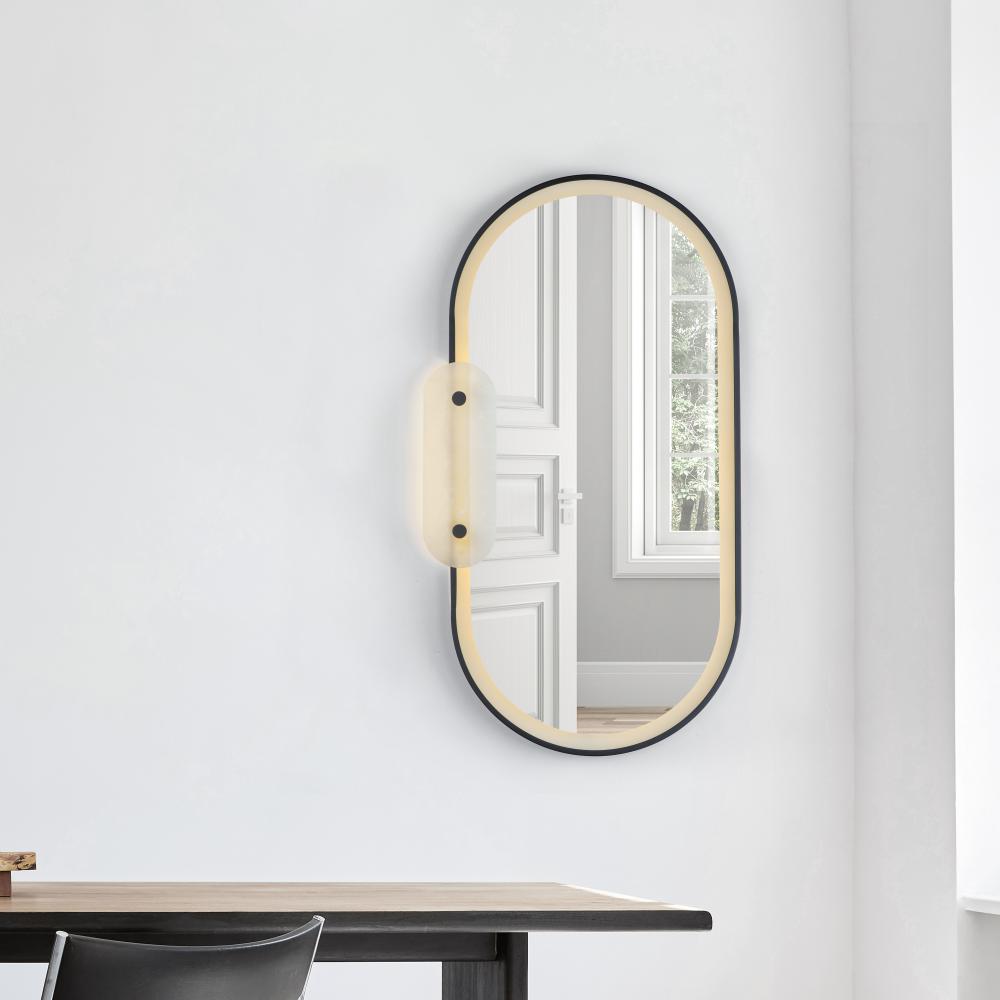 Studio M STONEWALL SM24800WABK Oval Lighted Mirror Traditional - Black