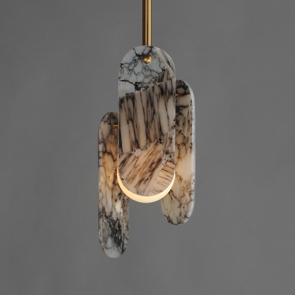 Studio M MEGALITH - STONE SM24812ARYNAB Pendant - Natural Aged Brass
