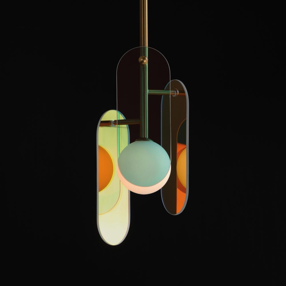 Studio M MEGALITH - GLASS SM24812DCNAB Pendant - Natural Aged Brass