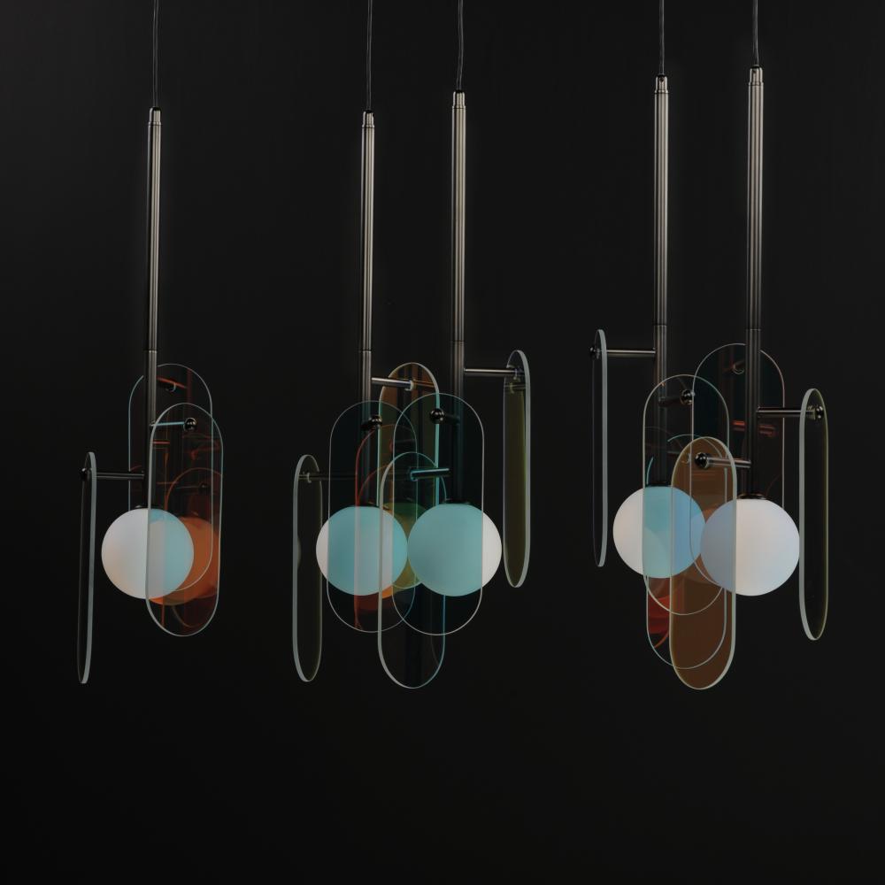 Studio M MEGALITH - GLASS SM24815DCGM Pendant Traditional - Gunmetal