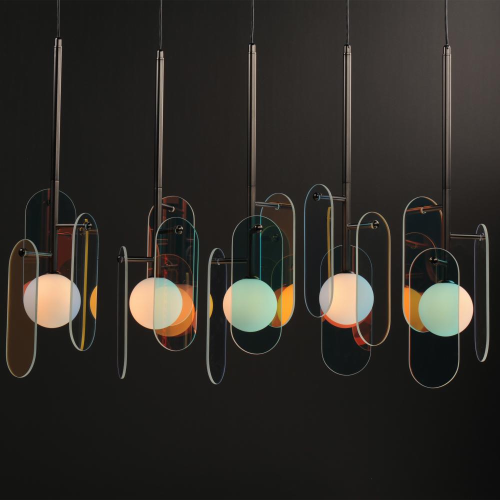Studio M MEGALITH - GLASS SM24815DCGM Pendant Traditional - Gunmetal