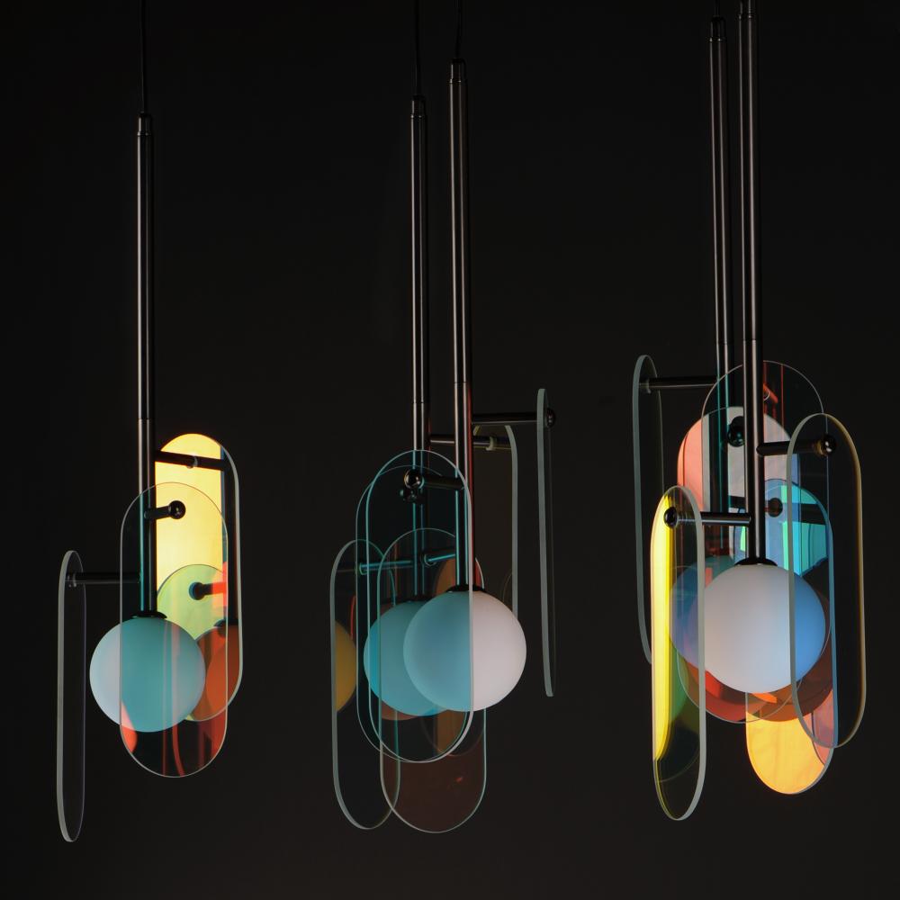 Studio M MEGALITH - GLASS SM24815DCGM Pendant Traditional - Gunmetal