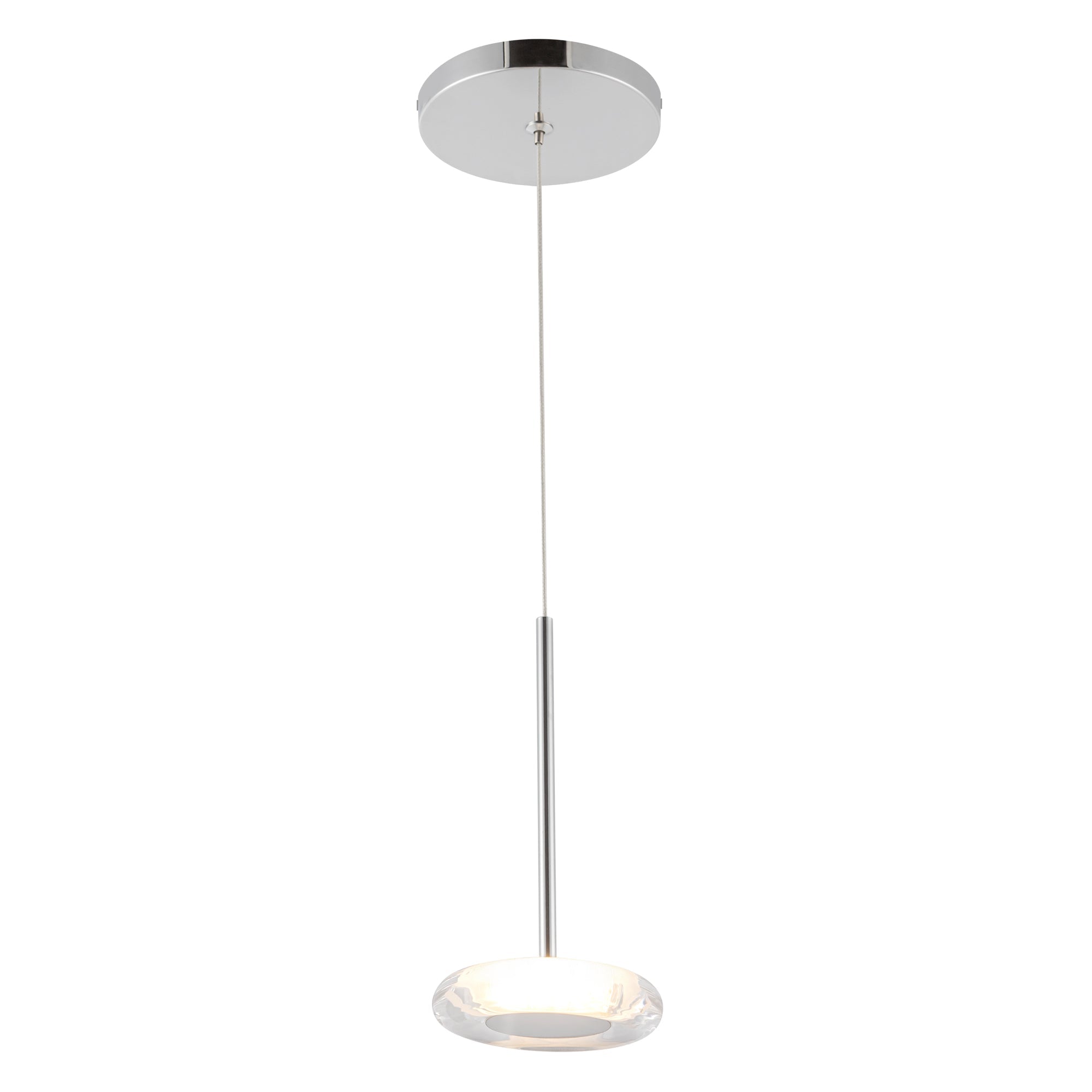 Kuzco Stephord PD97204-CH/CL Pendant, 6W LED, Chrome/Clear Glass
