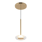 Kuzco Lighting PD97204-MRB/CL Stephord 4-in LED Pendant, UL Damp Rated, Metallic Brass/Clear Glass