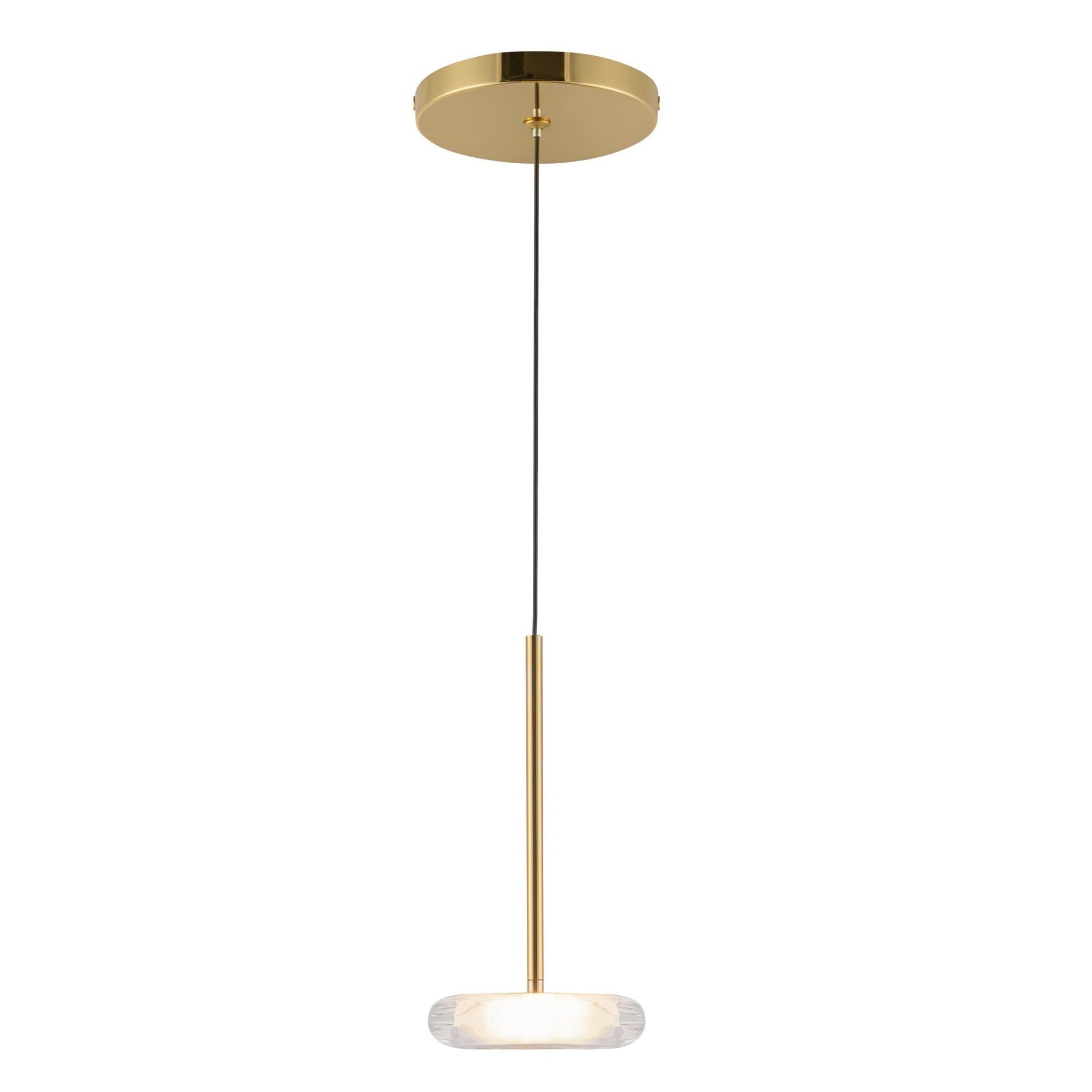 Kuzco Lighting PD97204-MRB/CL Stephord 4-in LED Pendant, UL Damp Rated, Metallic Brass/Clear Glass
