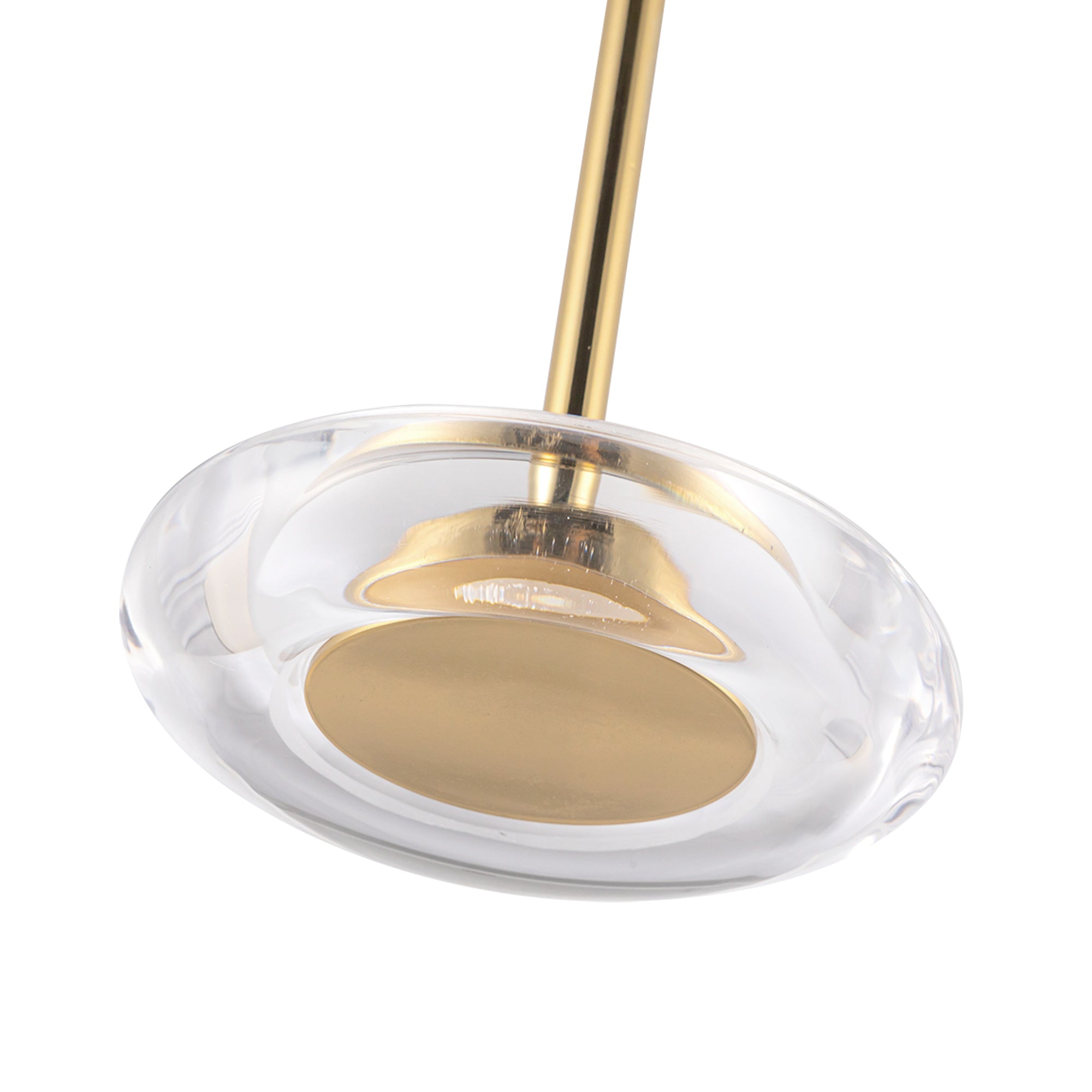 Kuzco Lighting PD97204-MRB/CL Stephord 4-in LED Pendant, UL Damp Rated, Metallic Brass/Clear Glass