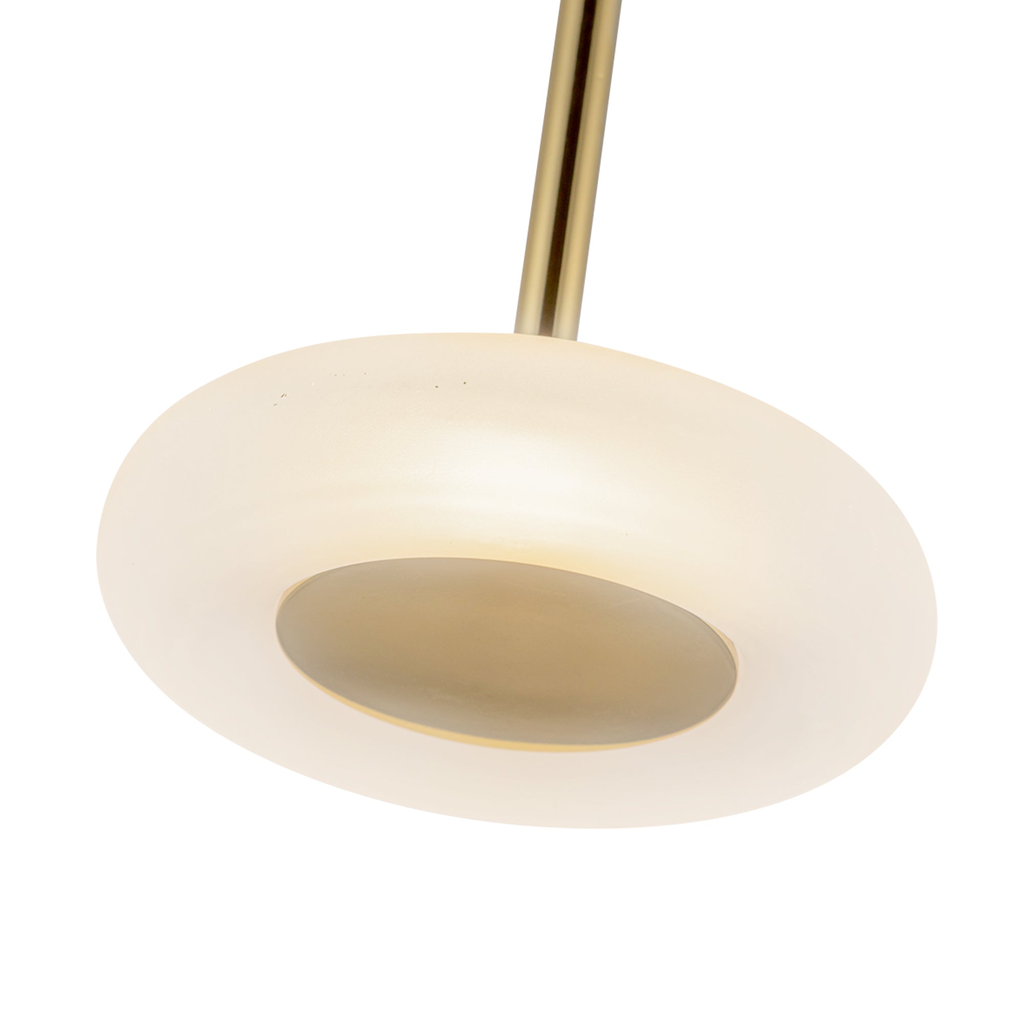 Kuzco Lighting PD97204-MRB/FR Stephord 4-in LED Pendant, UL Damp Rated, Metallic Brass/Frosted Glass