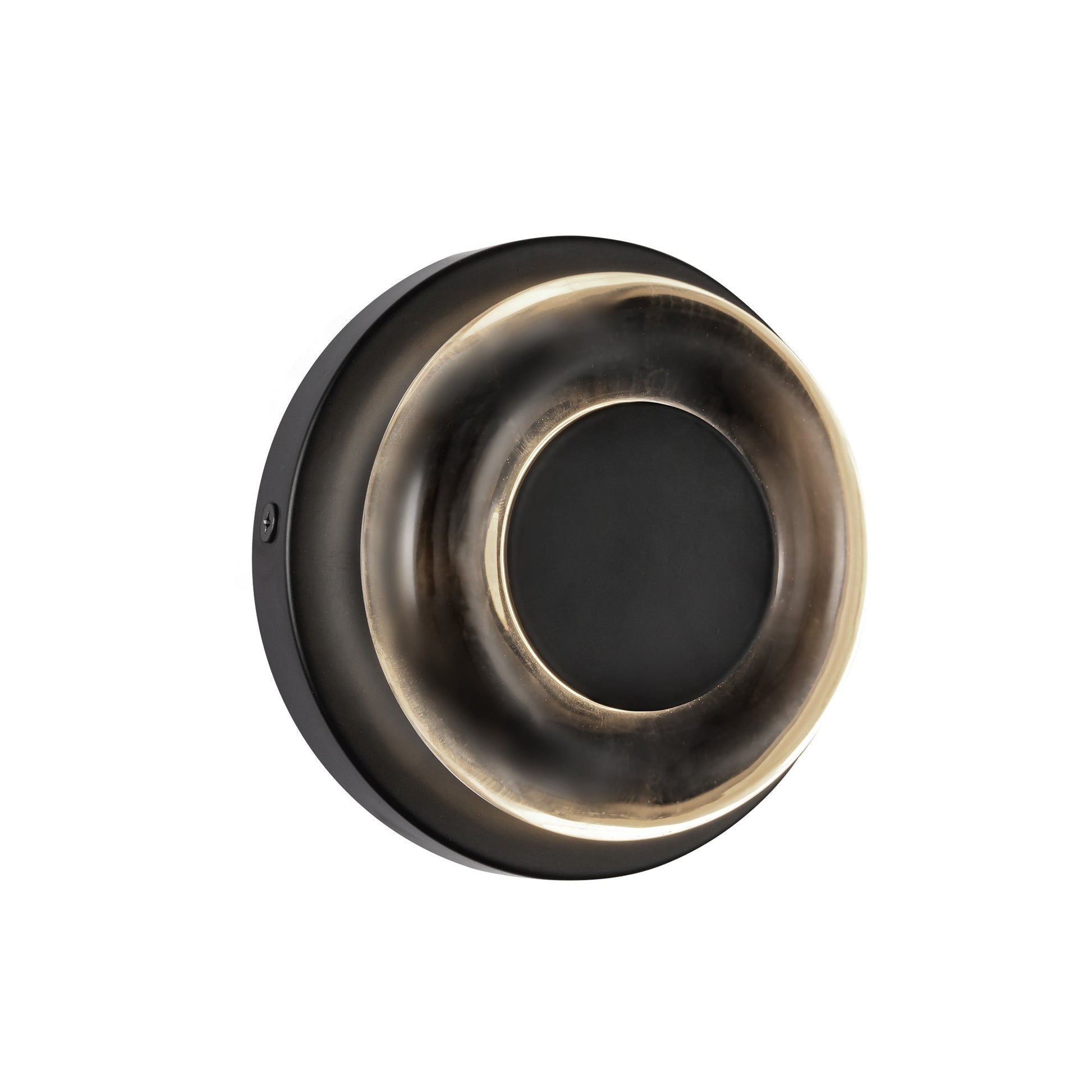 Kuzco Stephord WS97204-BK/CL Wall Sconce, UL Damp Rated, Black/Clear Glass