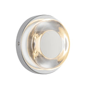 Kuzco Stephord WS97204-CH/CL Wall Sconce, UL Damp Rated, Chrome/Clear Glass